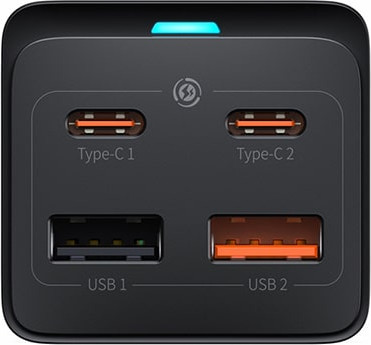 Зарядное устройство сетевое Baseus GaN3 Pro Desktop Powerstrip AC+2U+2C 65W EU / PSZM000901 (черный) — фото 4