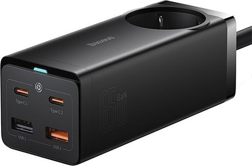 Зарядное устройство сетевое Baseus GaN3 Pro Desktop Powerstrip AC+2U+2C 65W EU / PSZM000901 (черный)
