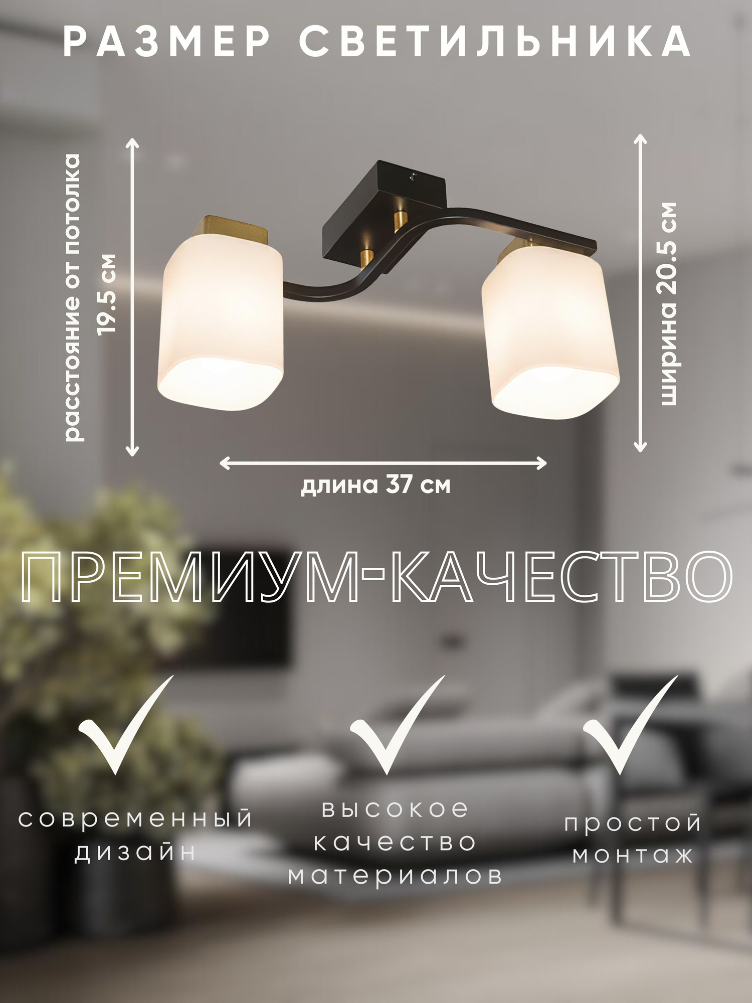 Потолочный светильник Aitin-Pro НПБ 02-2x60-101 / RH8354/2 (черный/золото) — фото 6