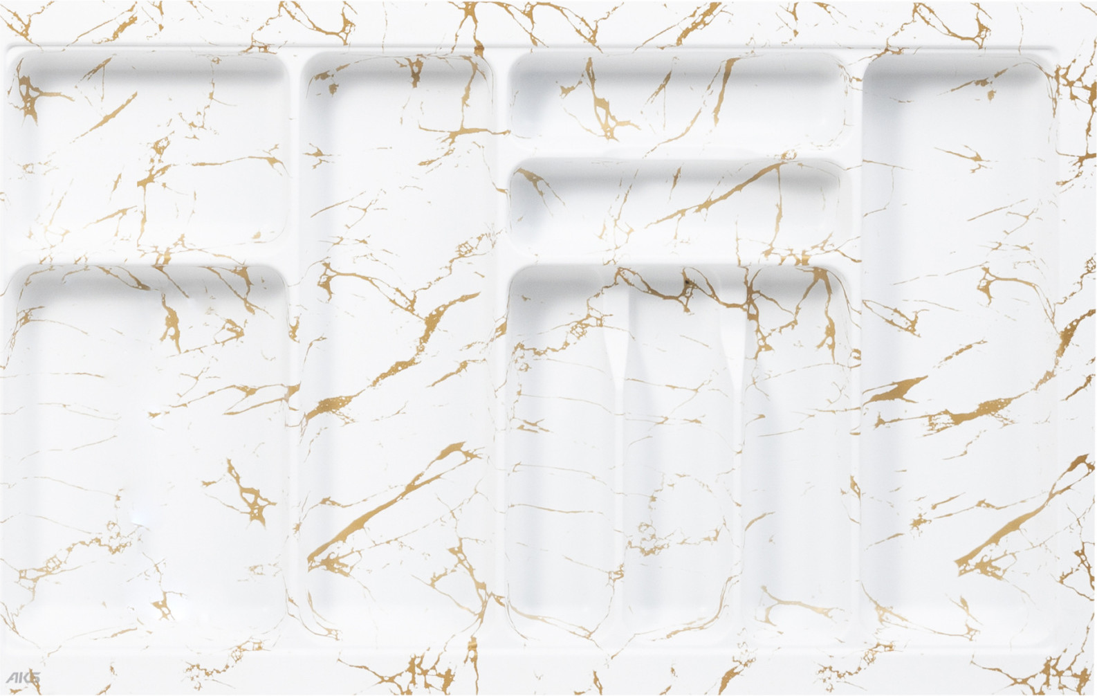 Органайзер для столовых приборов AKS 800 Marble 735x485 (бело-золотой мрамор)