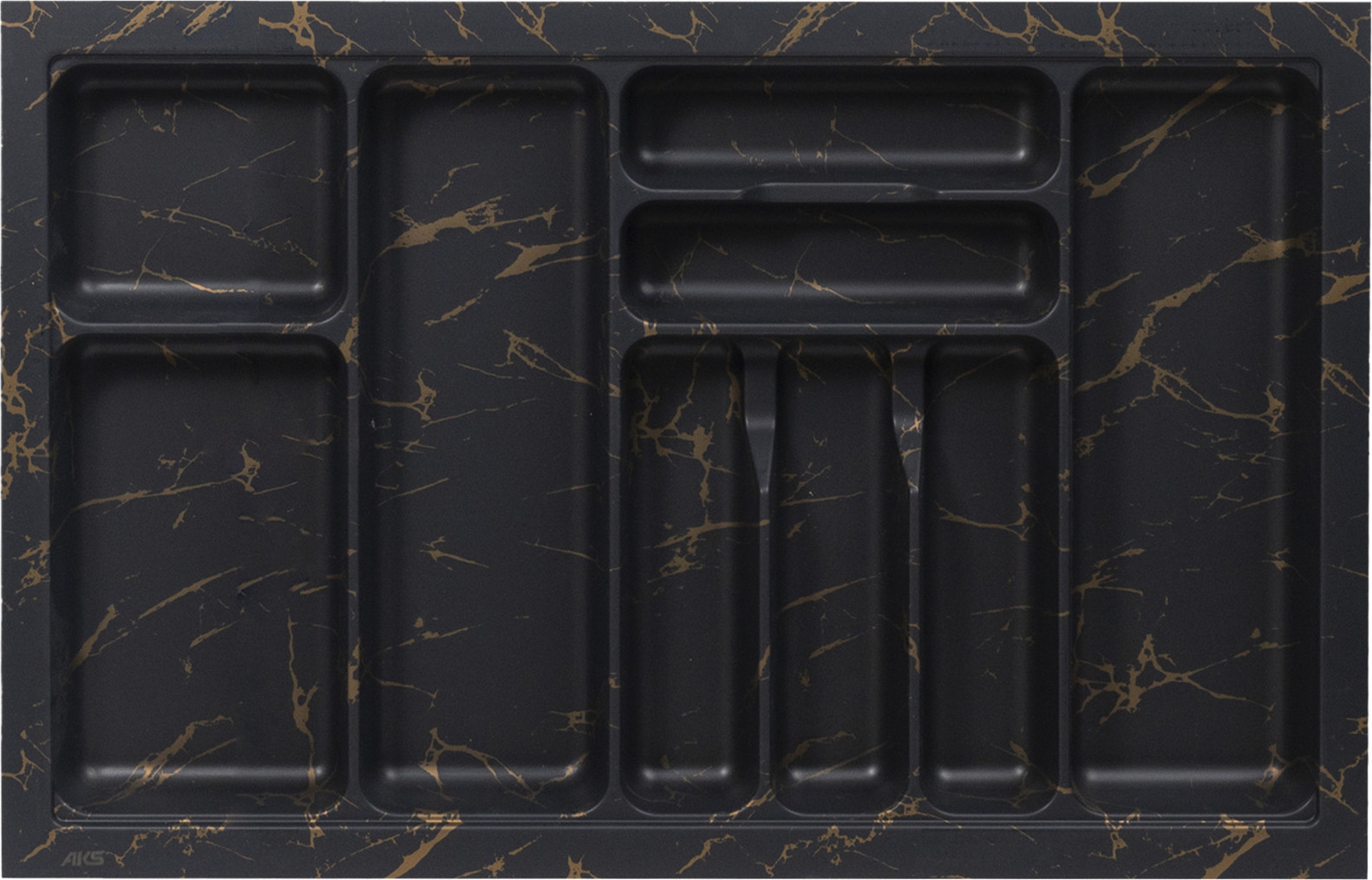 Органайзер для столовых приборов AKS 800 Marble 735x485 (черно-золотой мрамор)