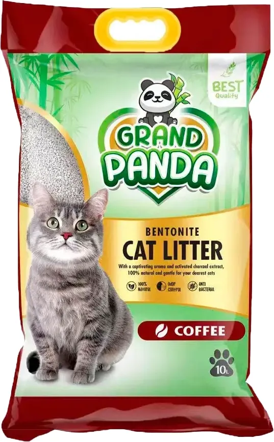Наполнитель для туалета GRAND PANDA Бентонитовый Кофе (10л)