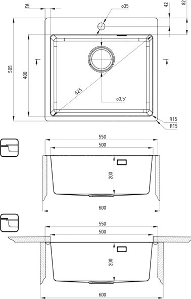 Мойка кухонная Deante Olfato Titanium ZPO_D10B (с сифоном Space Saver) — фото 5