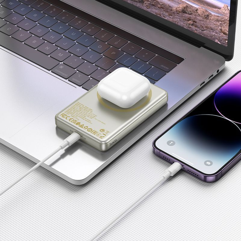 Портативное зарядное устройство Hoco Q26A 10000mAh (золотой) — фото 5