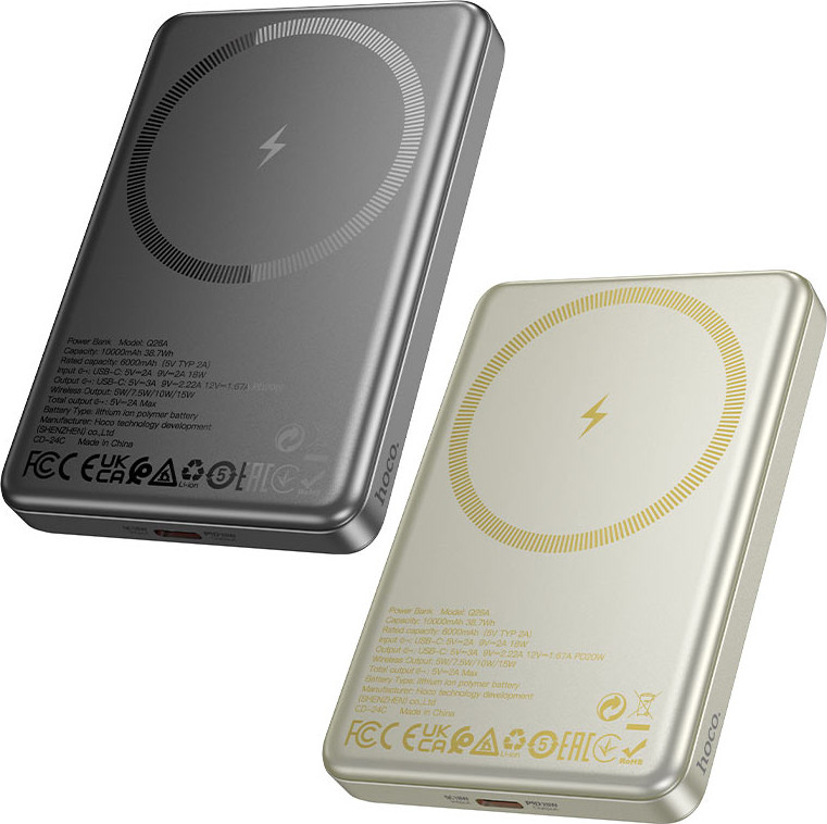 Портативное зарядное устройство Hoco Q26A 10000mAh (золотой) — фото 4
