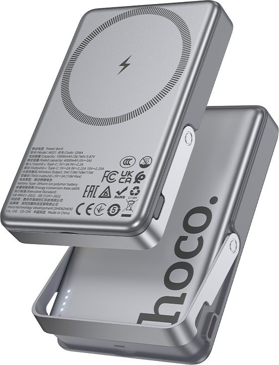 Портативное зарядное устройство Hoco Q36A 10000mAh (металлик) — фото 3