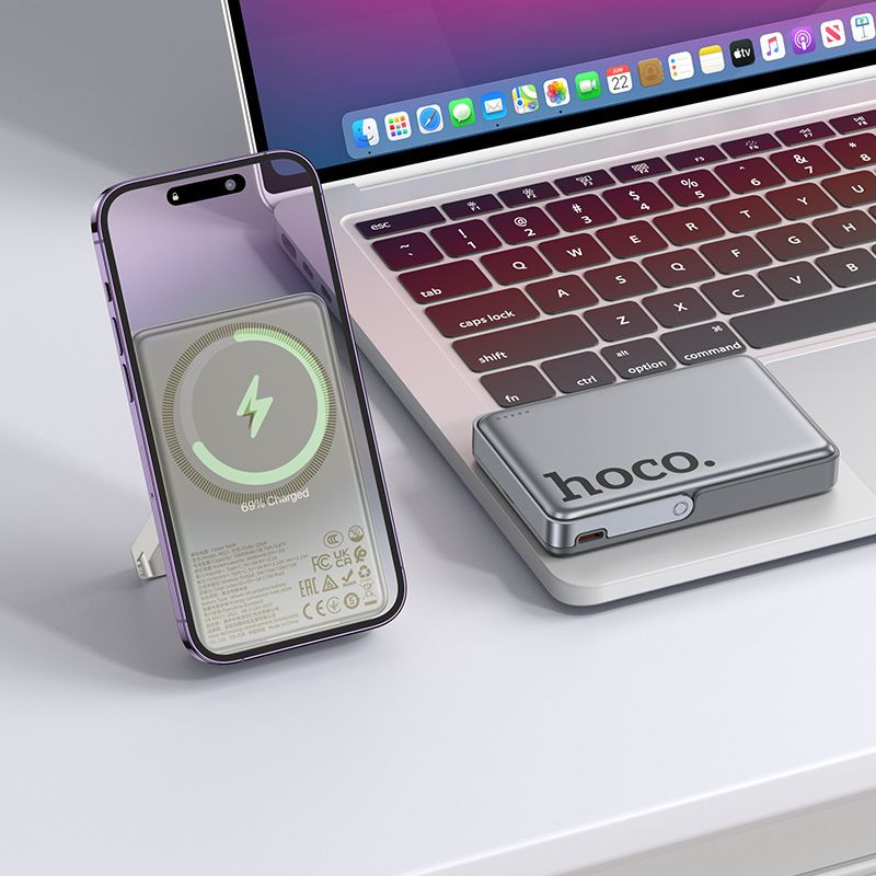 Портативное зарядное устройство Hoco Q36A 10000mAh (металлик) — фото 4