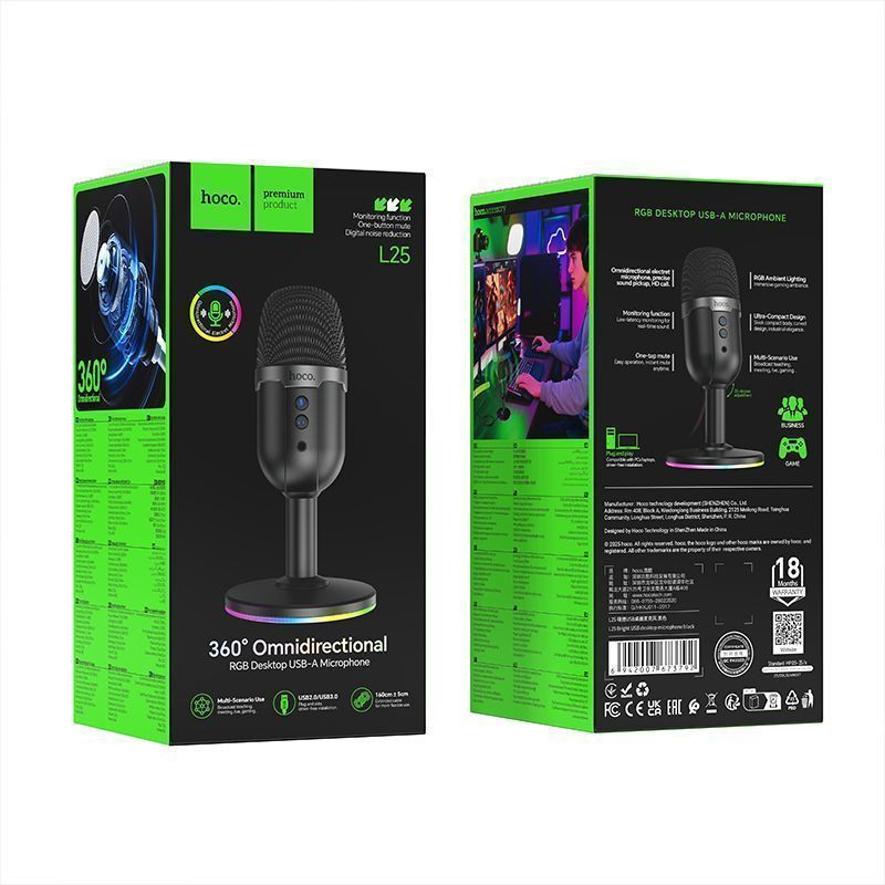 Микрофон Hoco L25 USB (черный) — фото 5