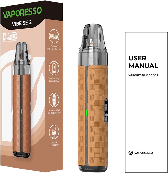 Электронный парогенератор Vaporesso Vibe SE 2 Pod 1400mAh (4.5мл, Leather Grey) — фото 5