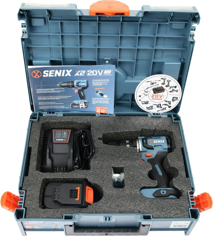 Аккумуляторная дрель-шуруповерт Senix X2 20В / PDHX2-M2-EU (1x4Ач, ЗУ, кейс) — фото 4