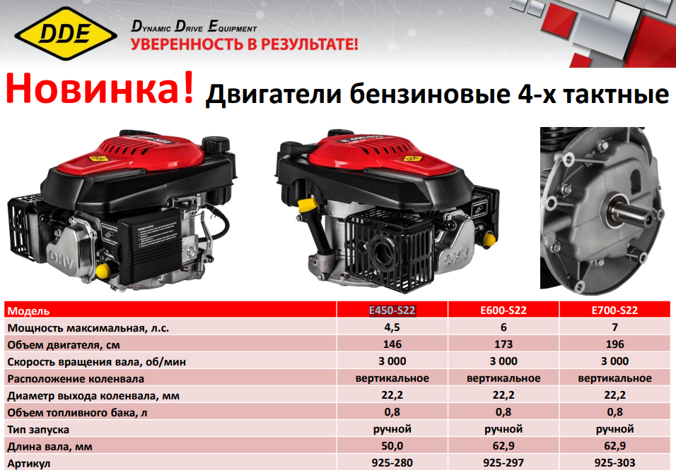 Двигатель бензиновый DDE E700-S22 / 925-303 — фото 4