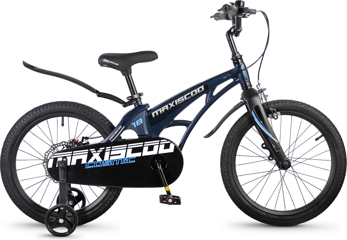 Детский велосипед Maxiscoo Cosmic Стандарт 18 2026 / MSC-C1852 (синий матовый, разобранный, в коробке)