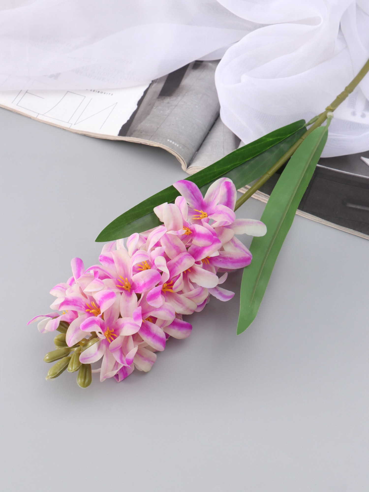 Искусственный цветок Poetry in flowers Гиацинт галант / 10709212 (белый/сиреневый) — фото 6