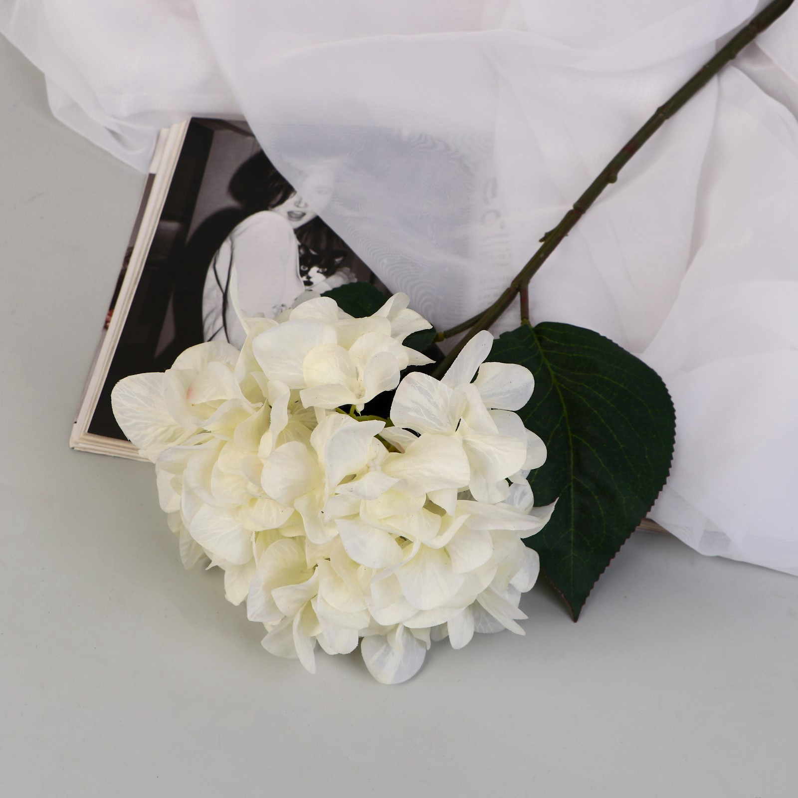 Искусственный цветок Poetry in flowers Гортензия элит / 10104984 (белый) — фото 4
