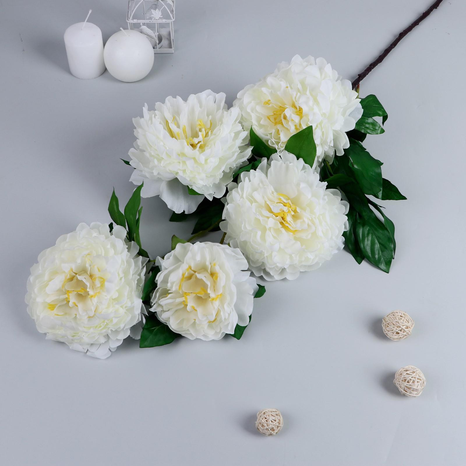 Искусственные цветы Poetry in flowers Пион кустовой / 2803725 (белый) — фото 2
