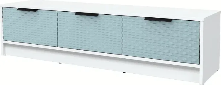 Тумба Interline ТВ Концепт КТ-ТВ3-35 Техно (белый платинум/океан)