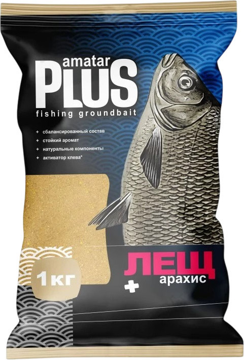 Прикормка рыболовная Amatar Plus Лещ (1кг, арахис)