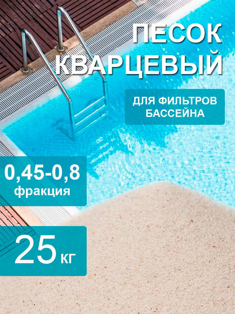 Песок для фильтра бассейна Горыныч Песок кварцевый фр.0.45-0.8мм (25кг) — фото 2