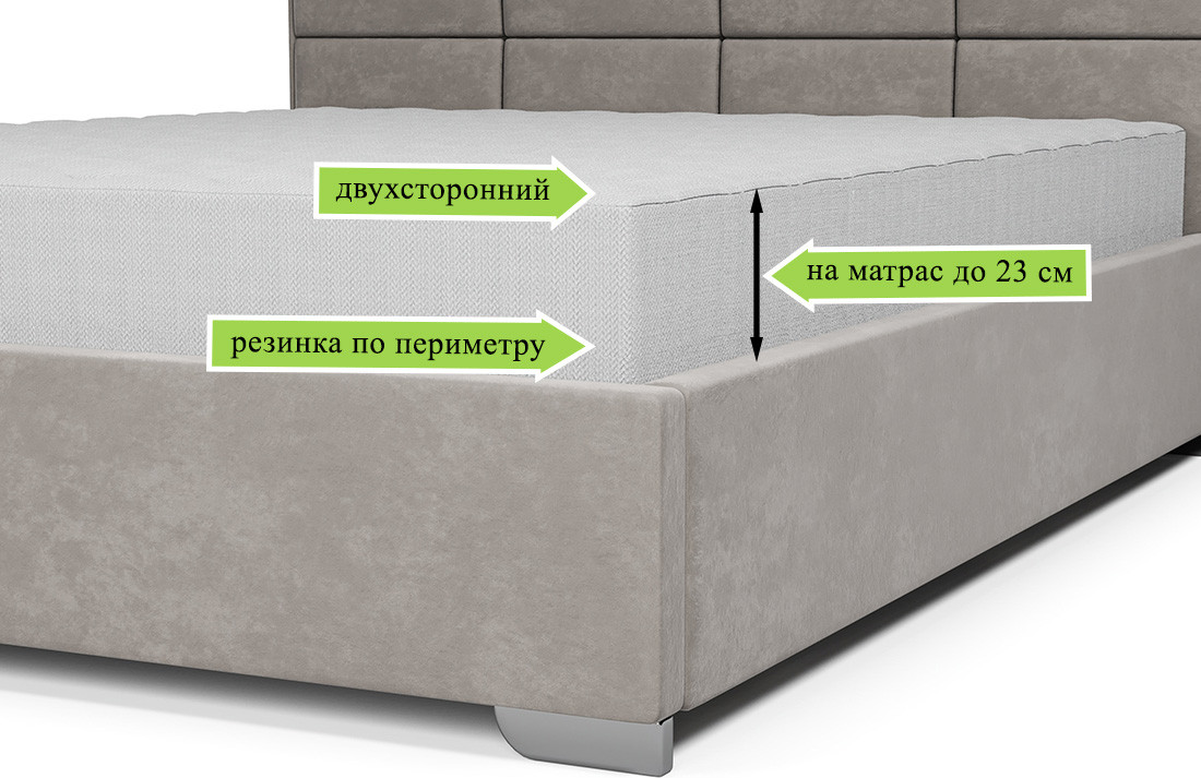 Наматрасник защитный EOS Double cotton 160x180 (Light grey) — фото 5