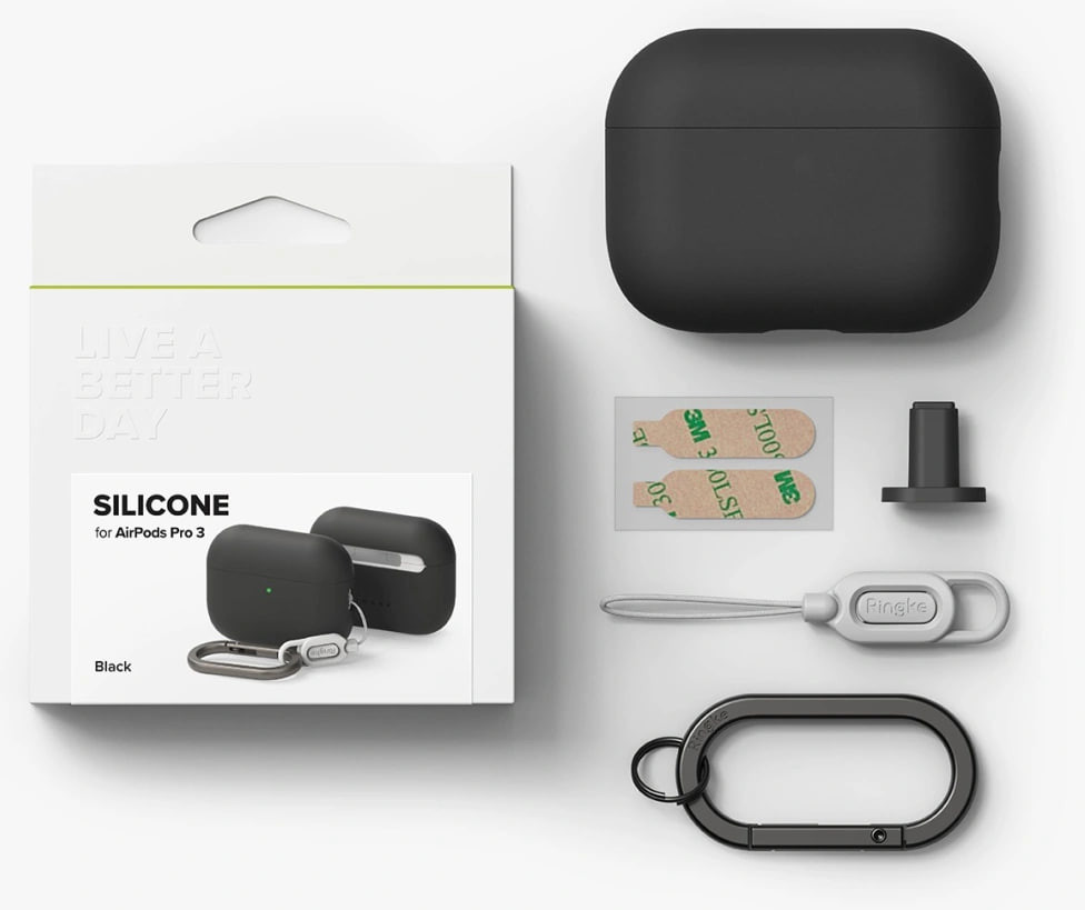 Чехол для наушников Ringke Silicone для AirPods Pro 3 (Black) — фото 3