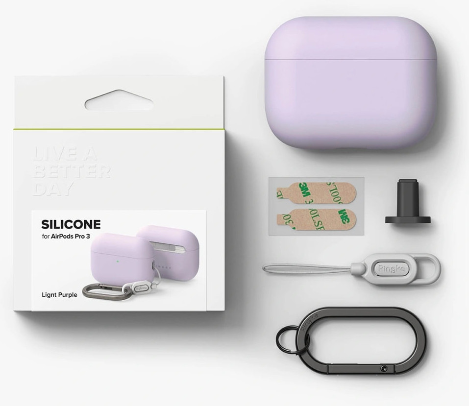 Чехол для наушников Ringke Silicone для AirPods Pro 3 (Light Purple) — фото 3