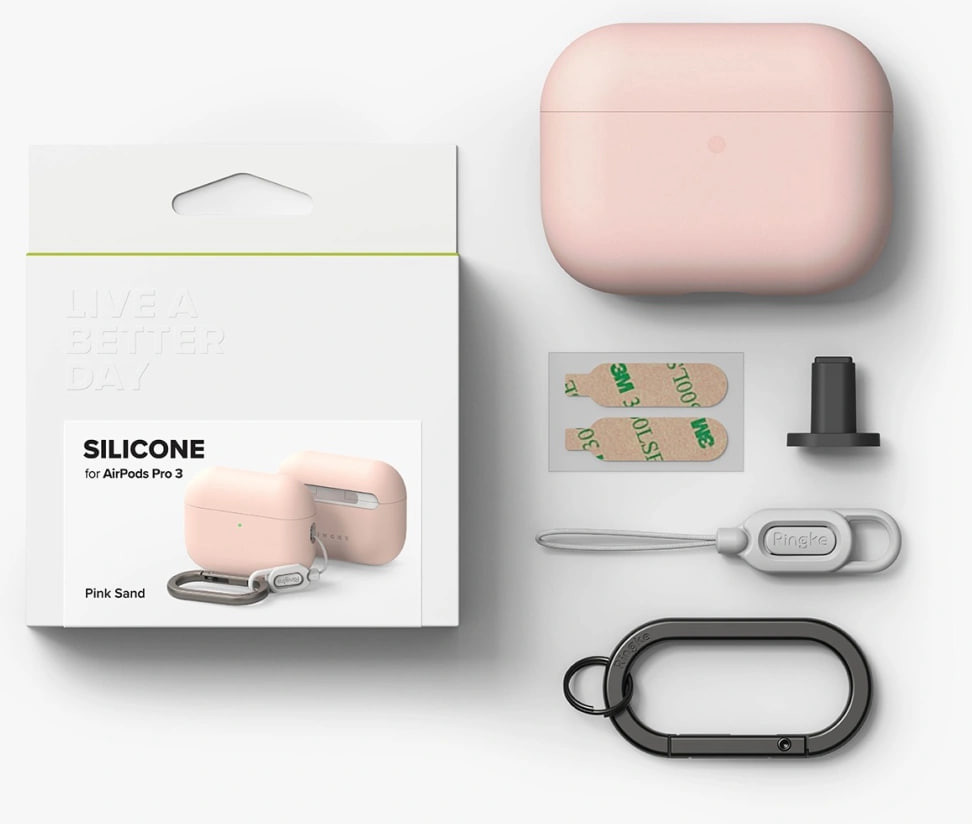 Чехол для наушников Ringke Silicone для AirPods Pro 3 (Pink Sand) — фото 3