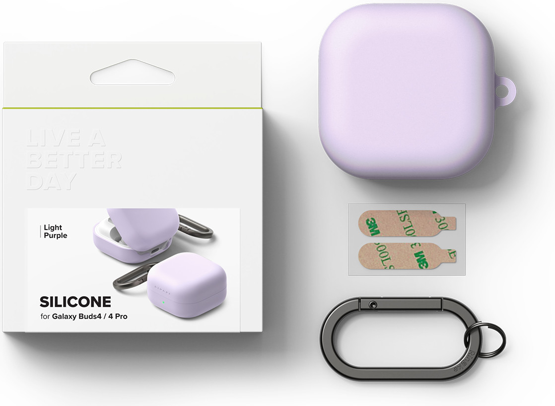 Чехол для наушников Ringke Silicone для Galaxy Buds 4/4 Pro (Light Purple) — фото 4