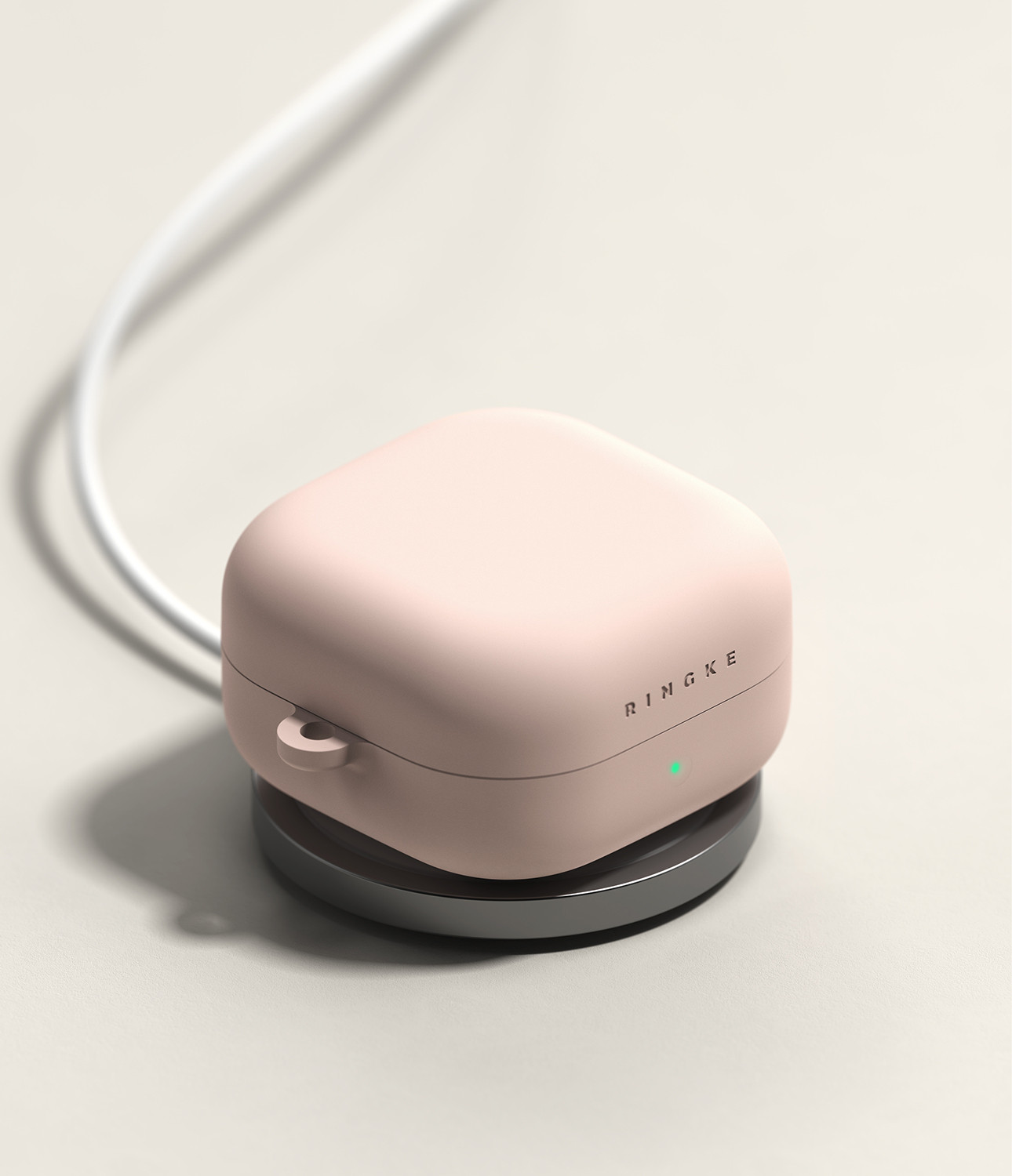Чехол для наушников Ringke Silicone для Galaxy Buds 4/4 Pro (Pink Sand) — фото 4
