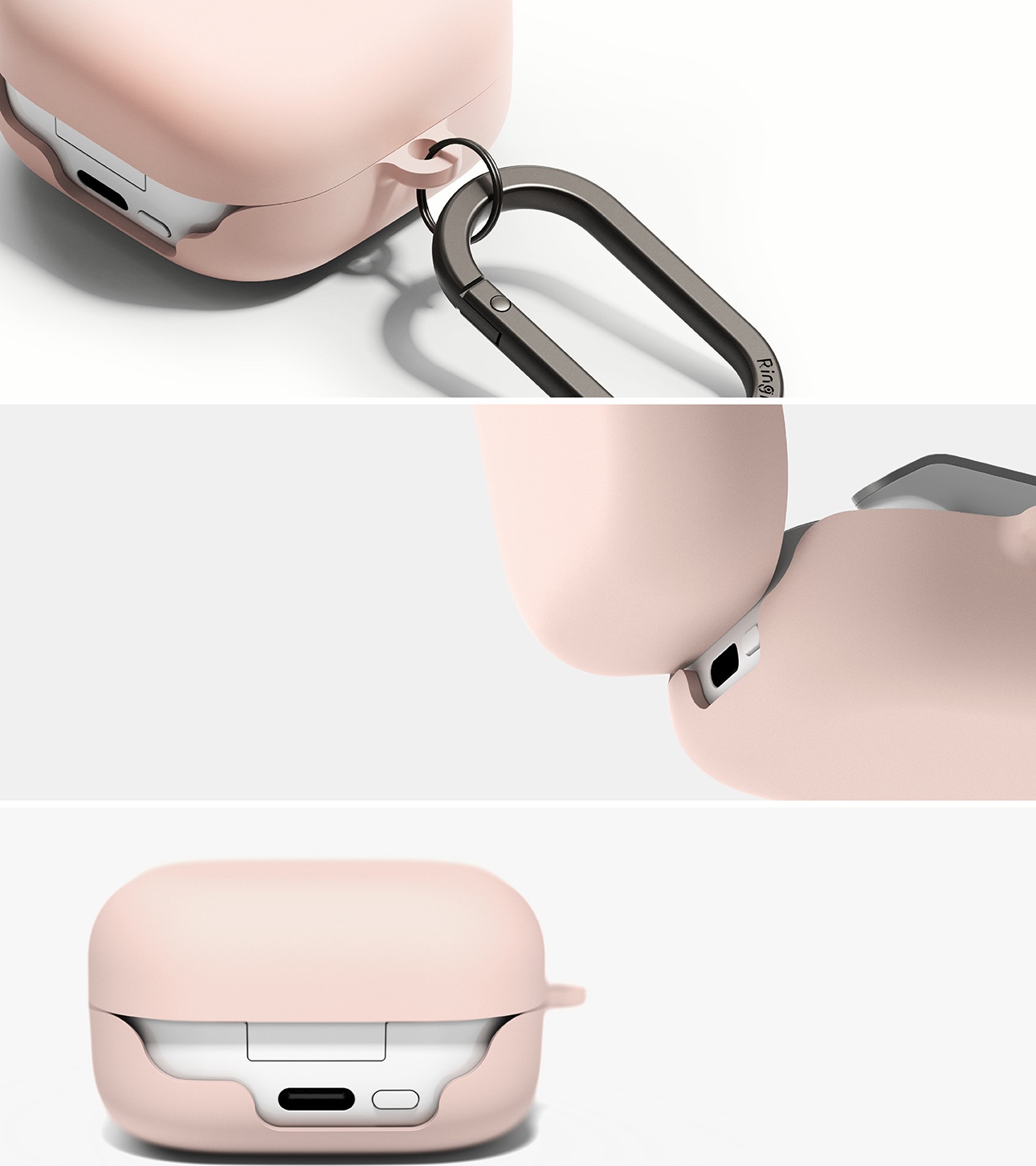 Чехол для наушников Ringke Silicone для Galaxy Buds 4/4 Pro (Pink Sand) — фото 5