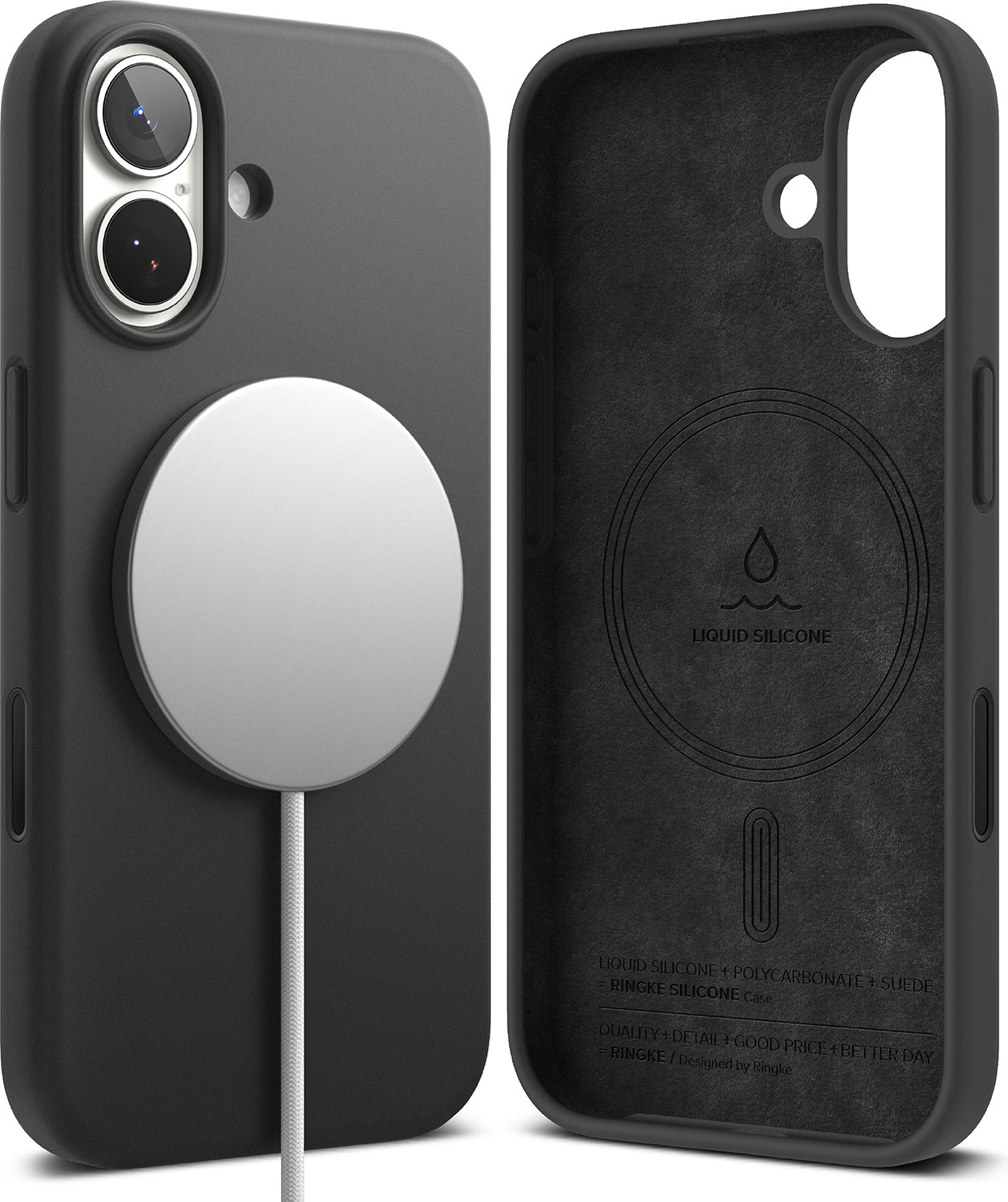 Чехол-накладка Ringke Silicone Magnetic для iPhone 17 (Black) — фото 2