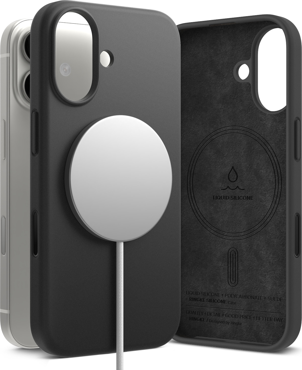 Чехол-накладка Ringke Silicone Magnetic для iPhone 17 (Black) — фото 5