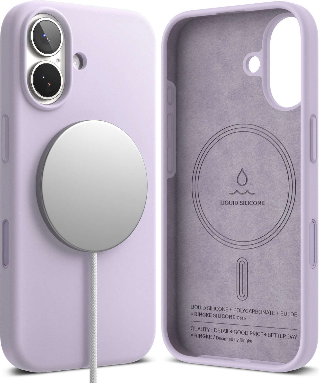 Чехол-накладка Ringke Silicone Magnetic для iPhone 17 (Light Purple) — фото 2
