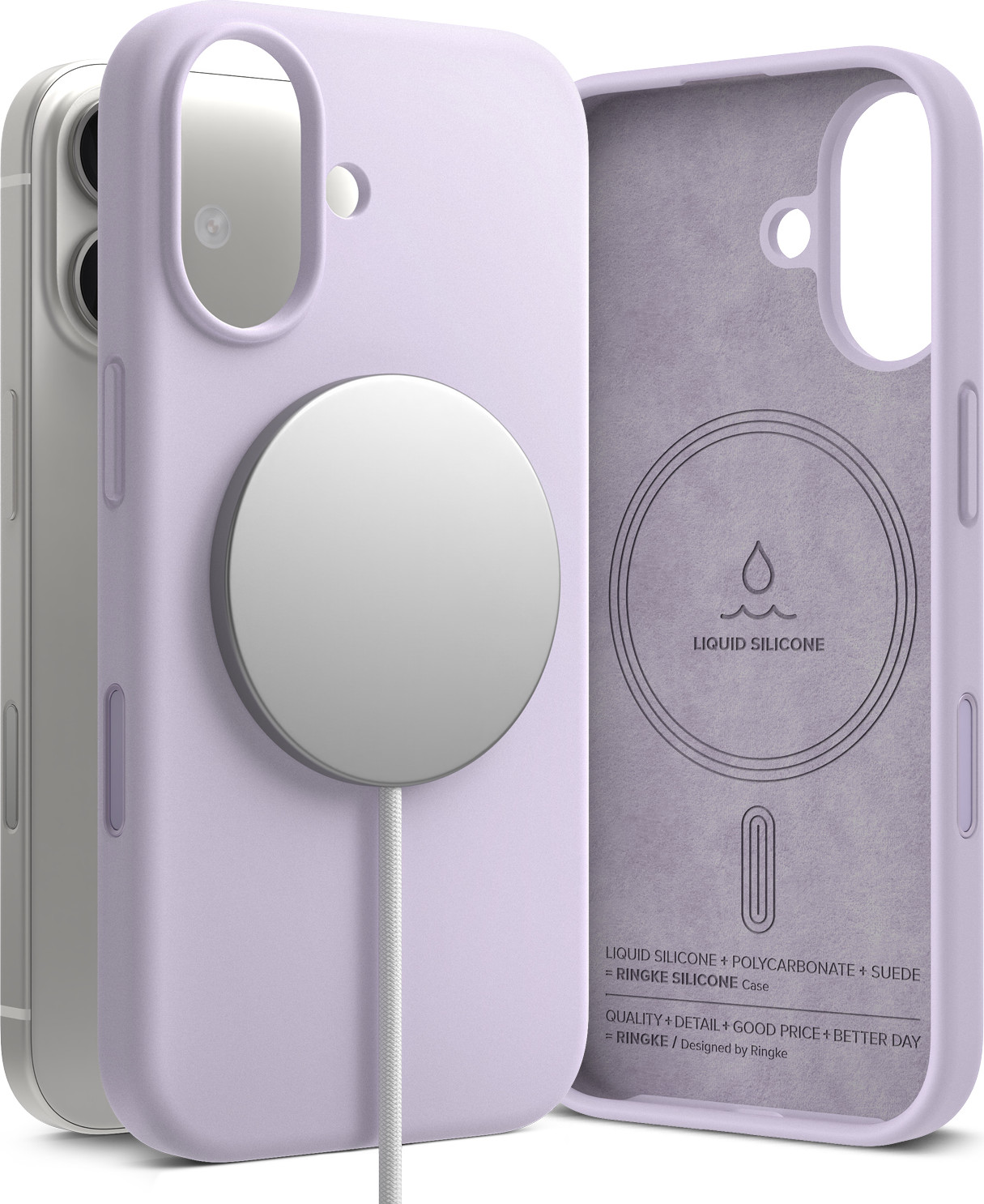 Чехол-накладка Ringke Silicone Magnetic для iPhone 17 (Light Purple) — фото 5