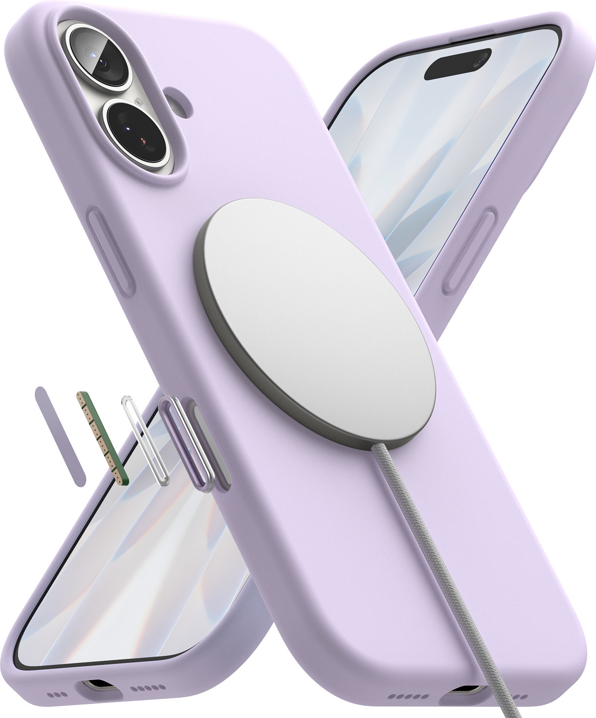 Чехол-накладка Ringke Silicone Magnetic для iPhone 17 (Light Purple) — фото 4