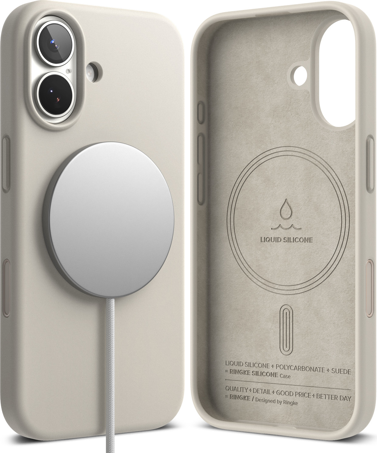 Чехол-накладка Ringke Silicone Magnetic для iPhone 17 (Stone) — фото 2
