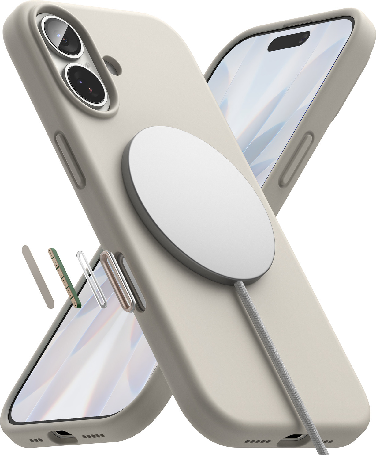 Чехол-накладка Ringke Silicone Magnetic для iPhone 17 (Stone) — фото 4