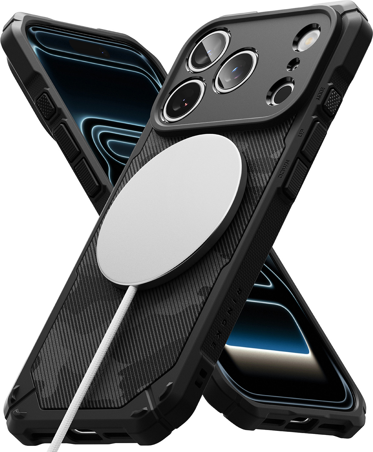 Чехол-накладка Ringke Rugged Gear Magnetic для iPhone 17 Pro (Camo Black) — фото 4