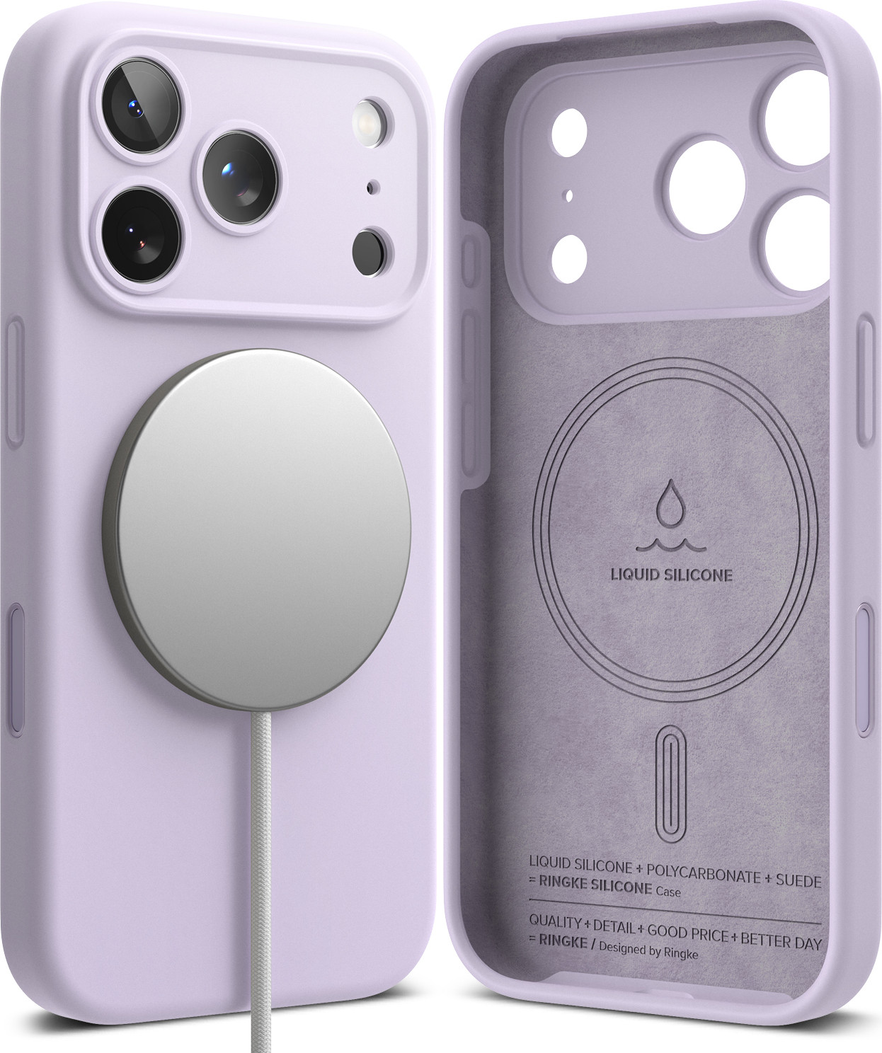 Чехол-накладка Ringke Silicone Magnetic для iPhone 17 Pro (Light Purple) — фото 2