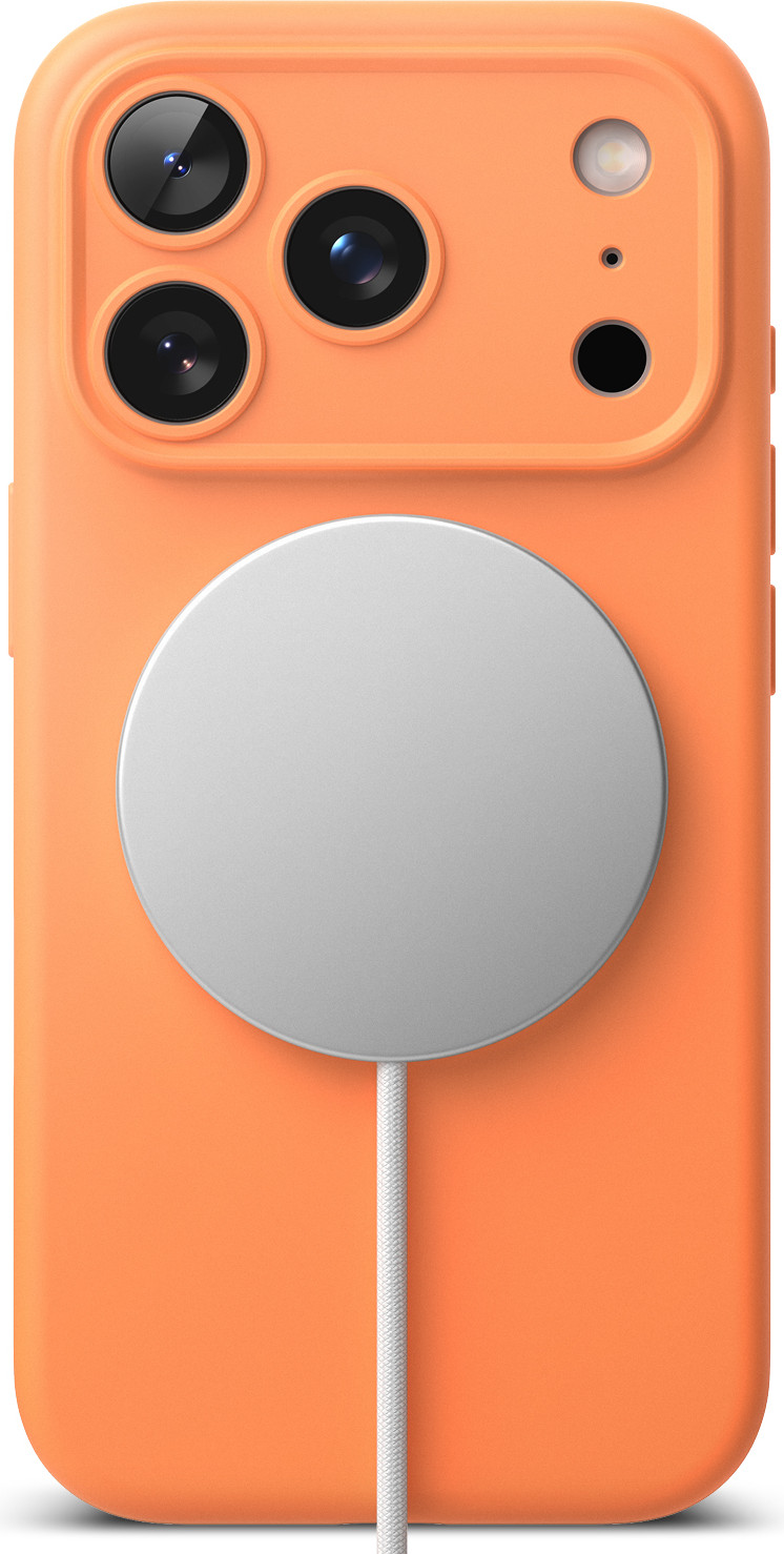 Чехол-накладка Ringke Silicone Magnetic для iPhone 17 Pro (Tangerine) — фото 3