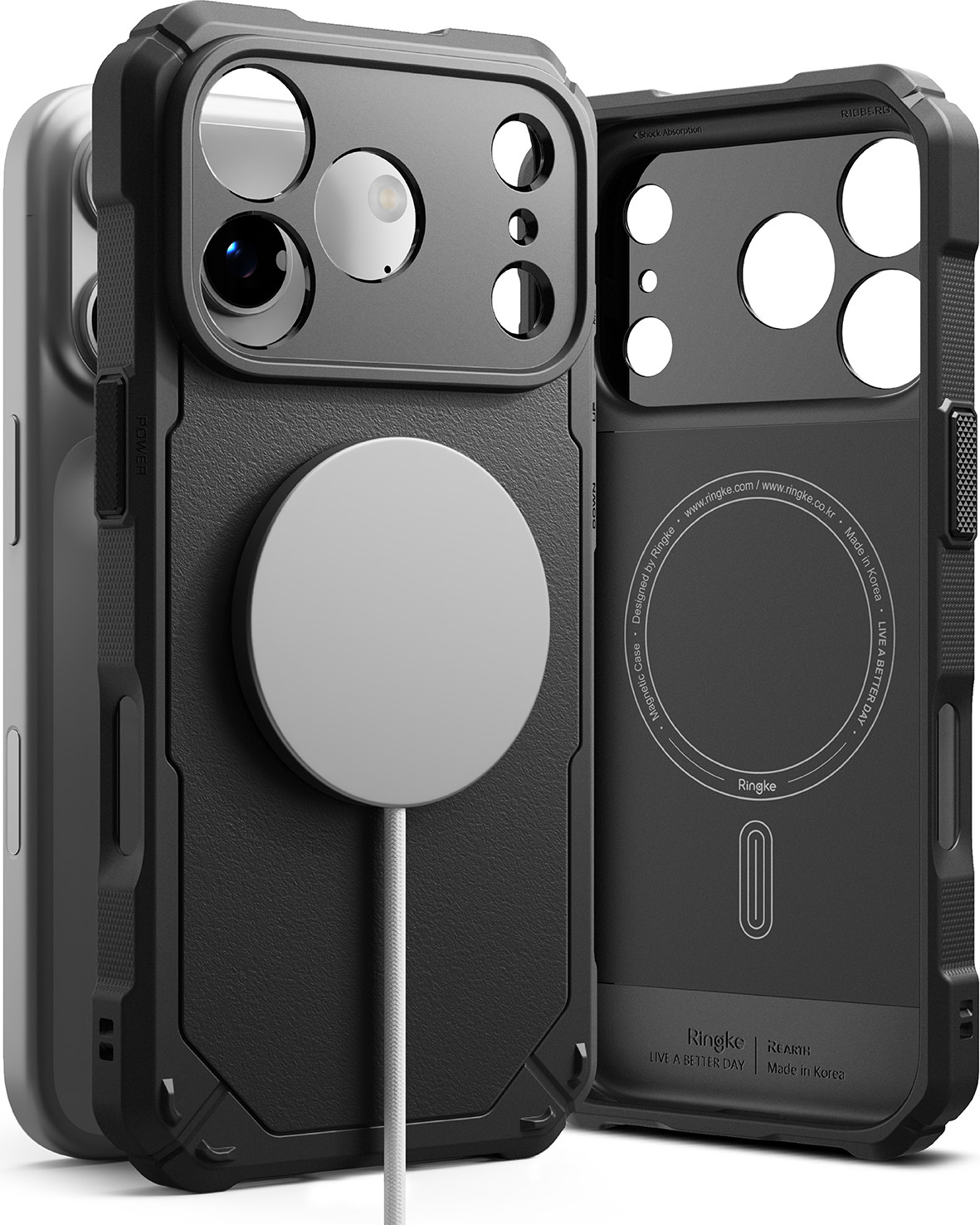 Чехол-накладка Ringke Rugged Gear Magnetic для iPhone 17 Pro Max (Black) — фото 3