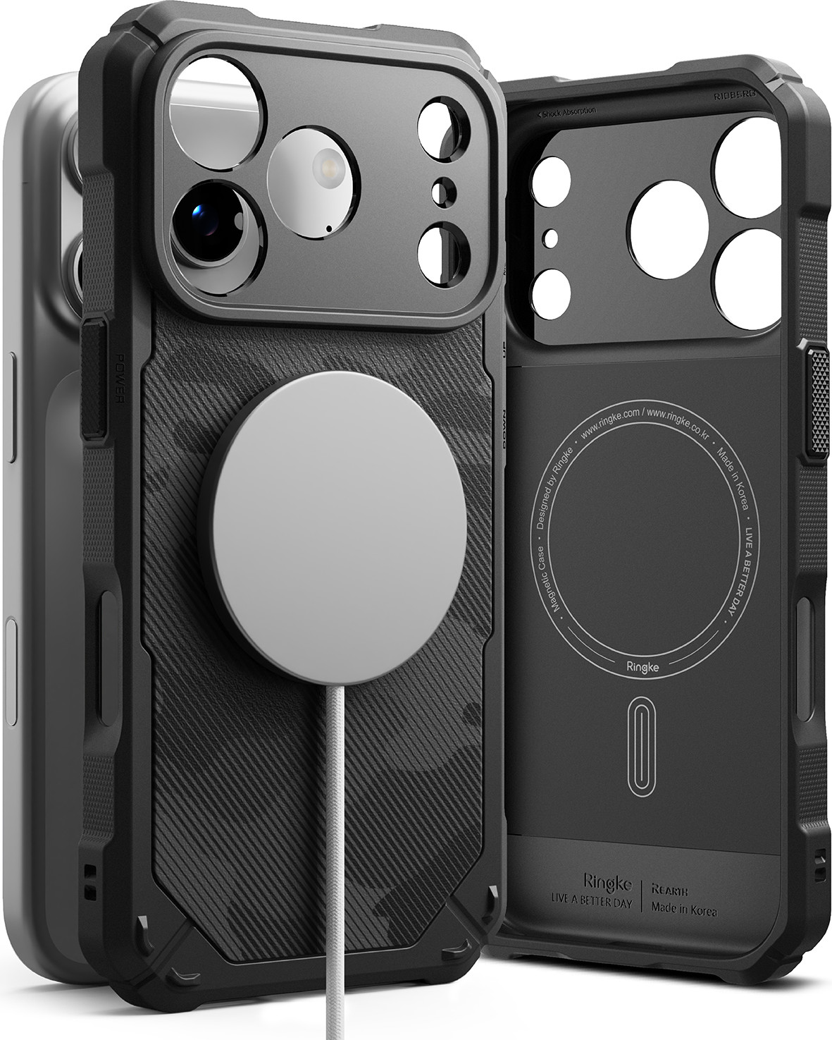 Чехол-накладка Ringke Rugged Gear Magnetic для iPhone 17 Pro Max (Camo Black) — фото 3
