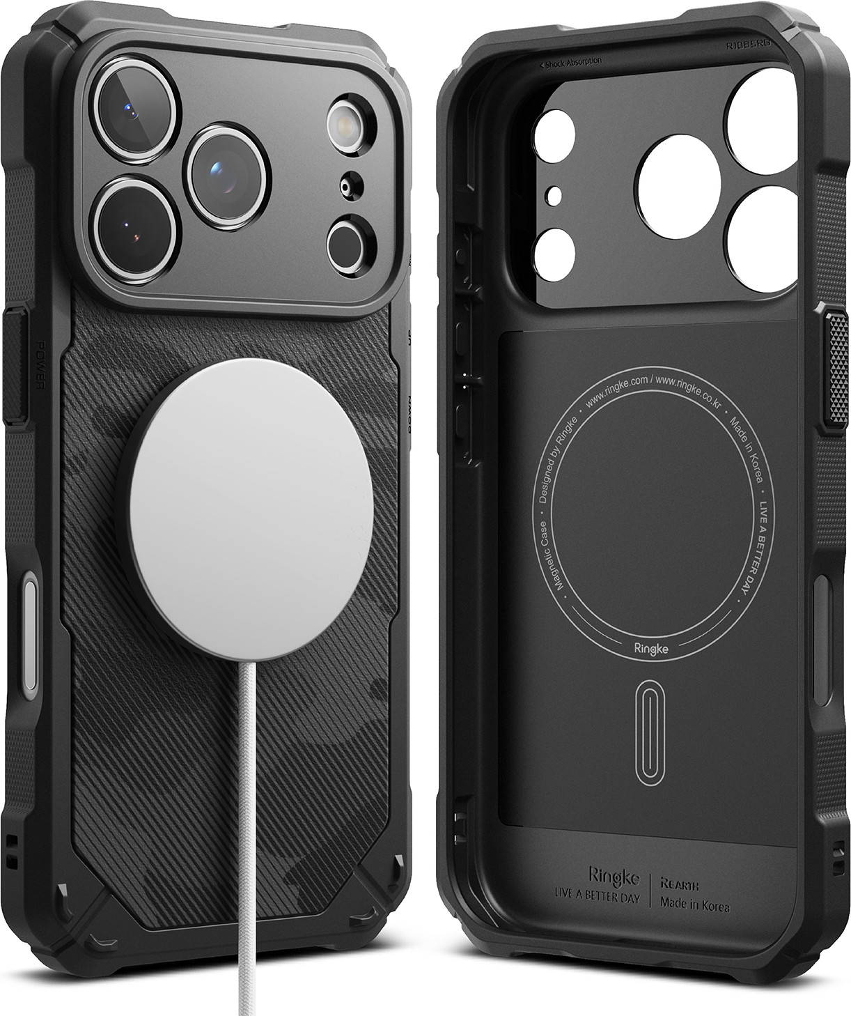 Чехол-накладка Ringke Rugged Gear Magnetic для iPhone 17 Pro Max (Camo Black) — фото 2