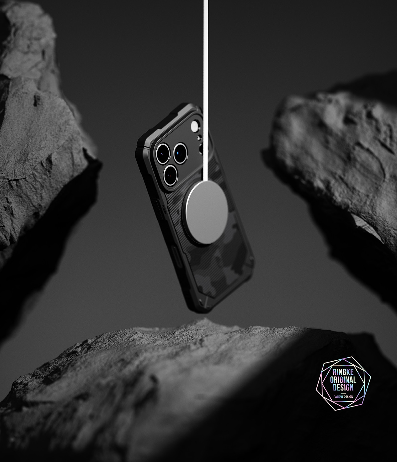 Чехол-накладка Ringke Rugged Gear Magnetic для iPhone 17 Pro Max (Camo Black) — фото 4
