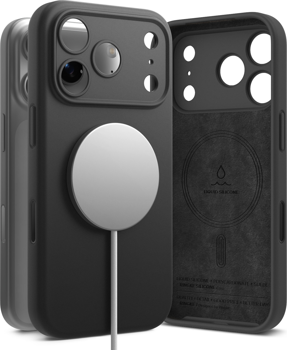 Чехол-накладка Ringke Silicone Magnetic для iPhone 17 Pro Max (Black) — фото 4