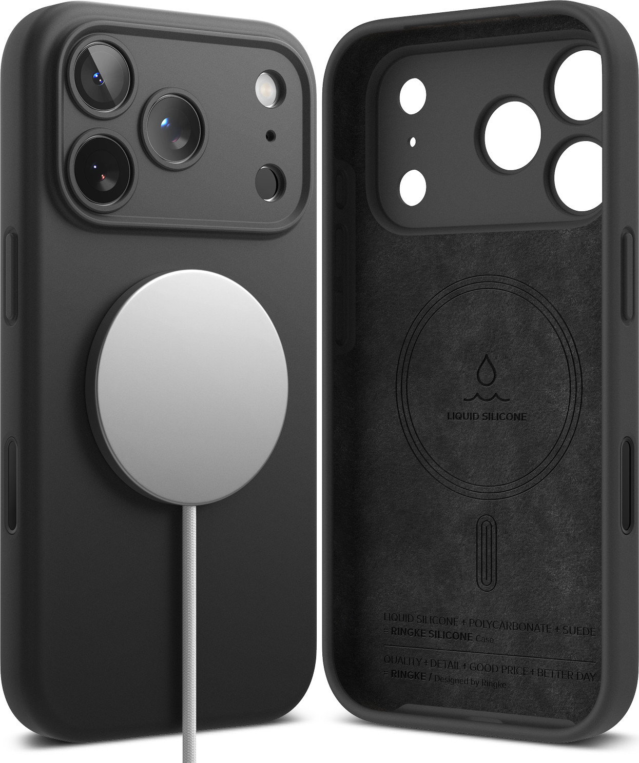 Чехол-накладка Ringke Silicone Magnetic для iPhone 17 Pro Max (Black) — фото 2