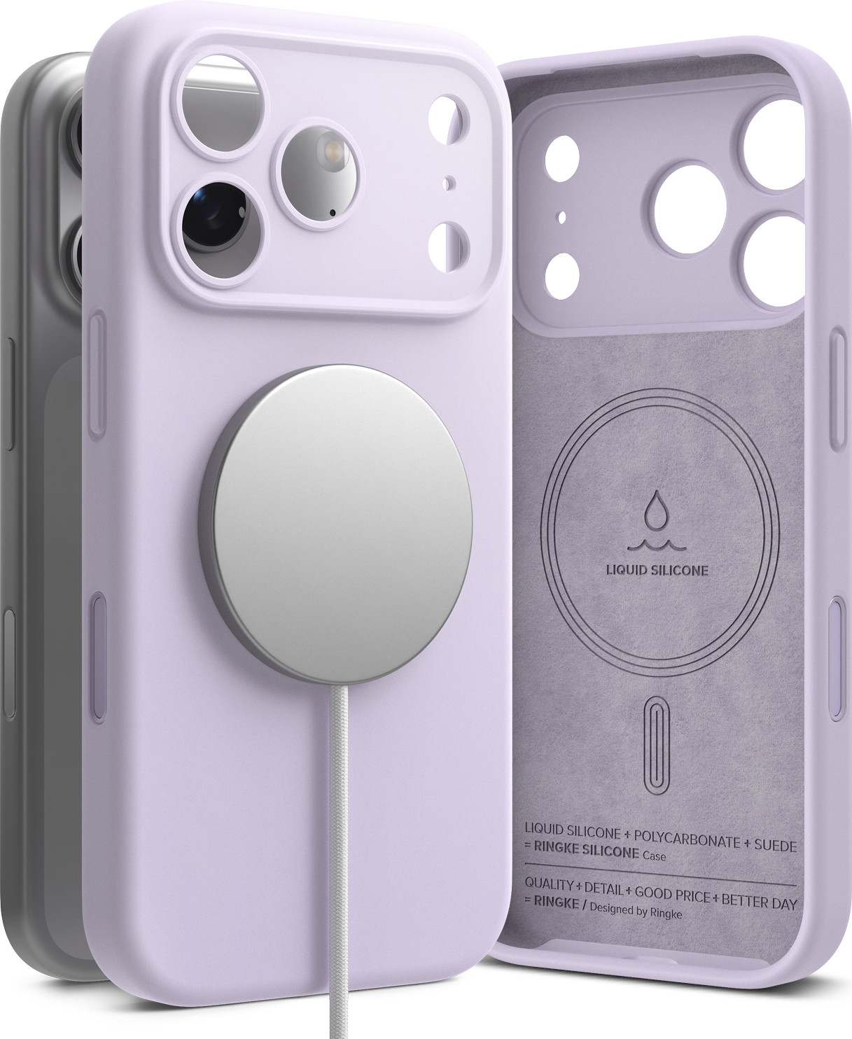 Чехол-накладка Ringke Silicone Magnetic для iPhone 17 Pro Max (Light Purple) — фото 5