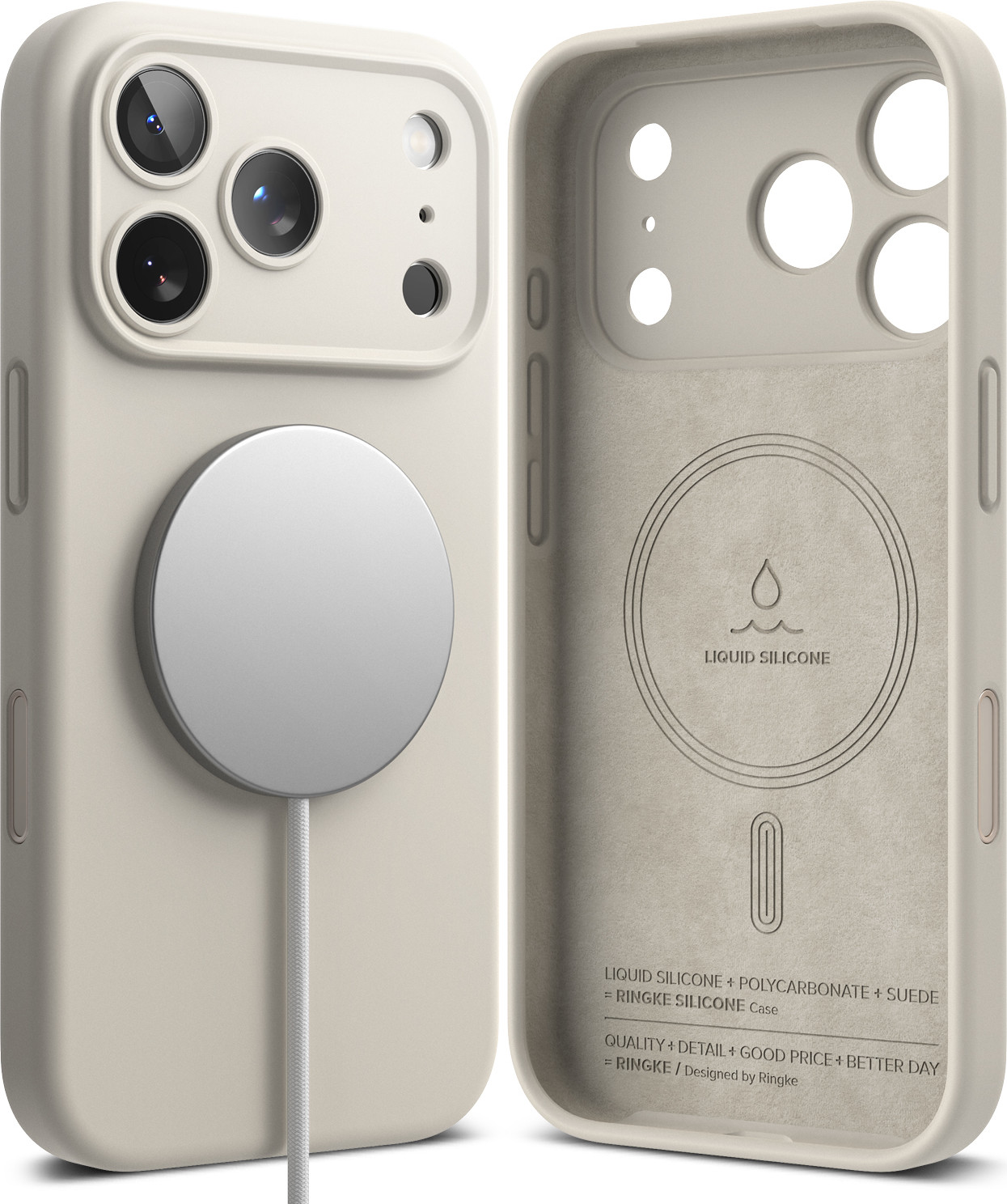 Чехол-накладка Ringke Silicone Magnetic для iPhone 17 Pro Max (Stone) — фото 2