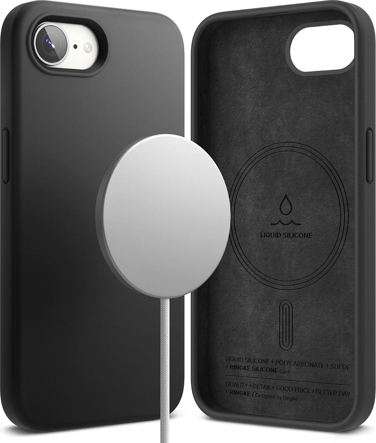 Чехол-накладка Ringke Silicone Magnetic для iPhone 17e/16e (Black)
