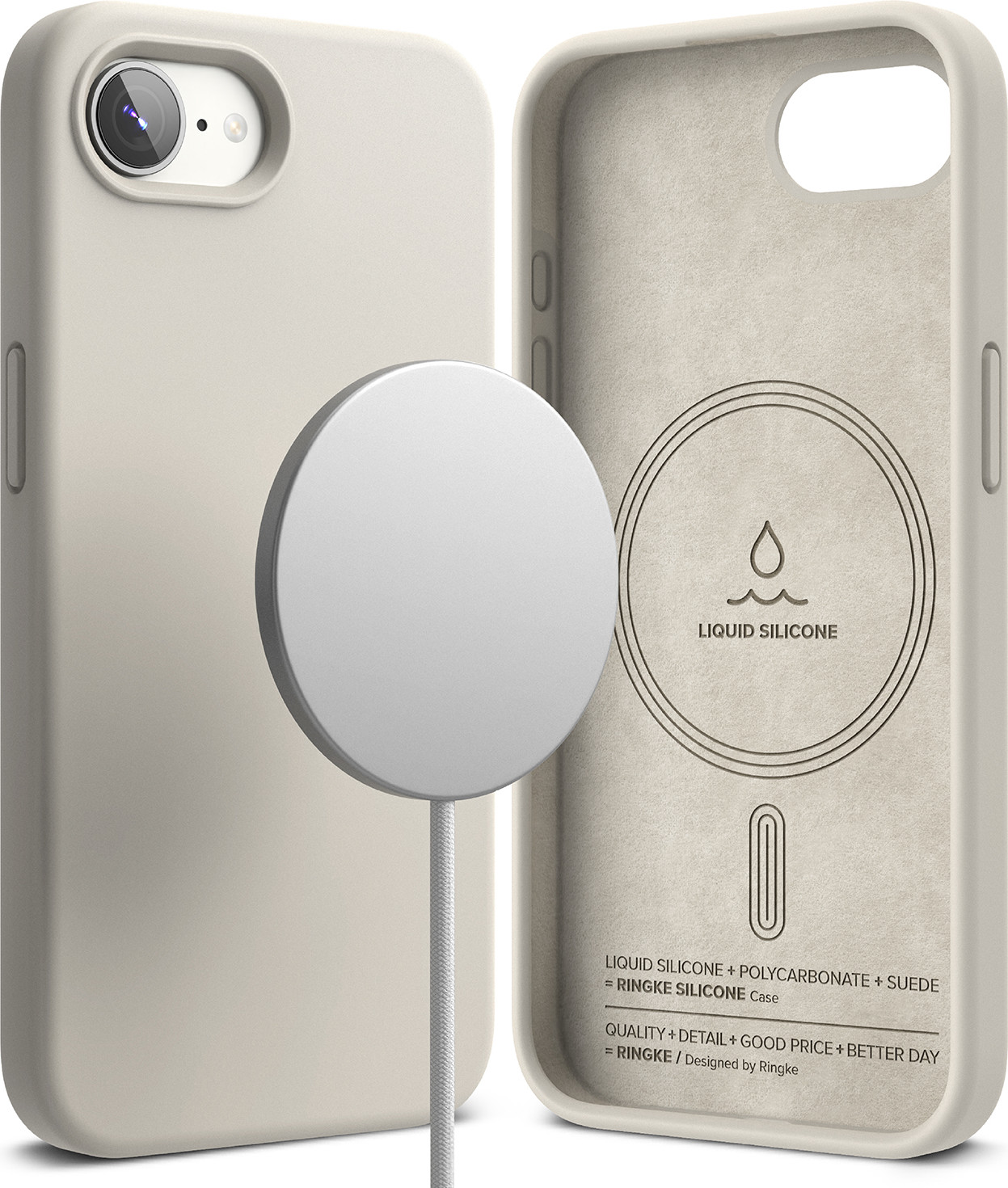 Чехол-накладка Ringke Silicone Magnetic для iPhone 17e/16e (Stone)