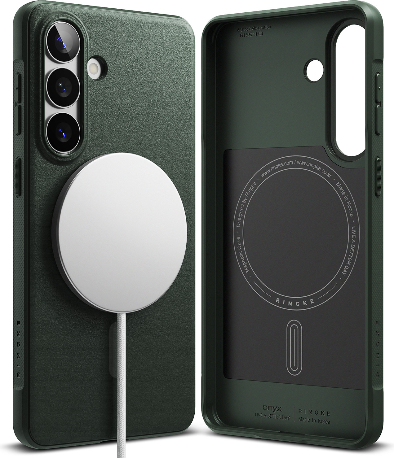 Чехол-накладка Ringke Onyx Magnetic для Galaxy S26 (Dark Green) — фото 2